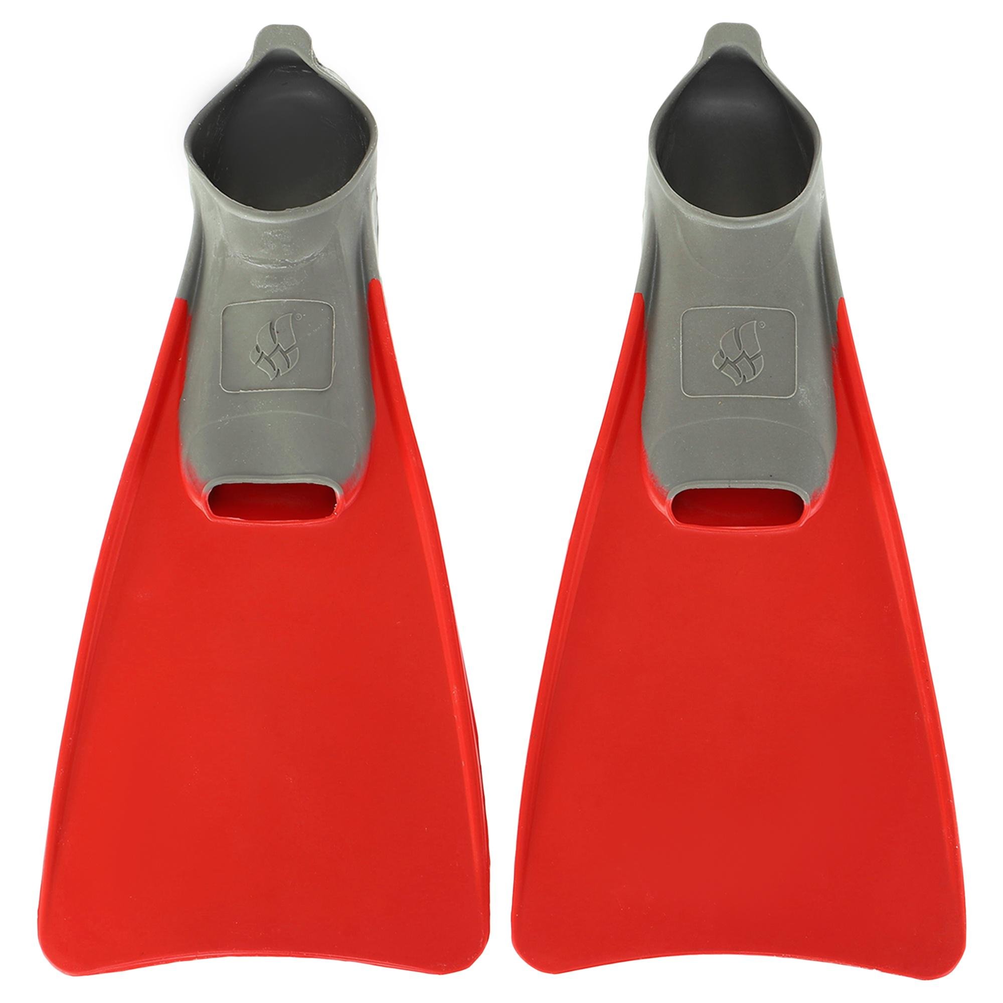 Ласти тренировочные MadWave M074605405W POOL COLOUR LONG с закрытой пяткой р. 38/39 Красный/Серый (6936116102447)