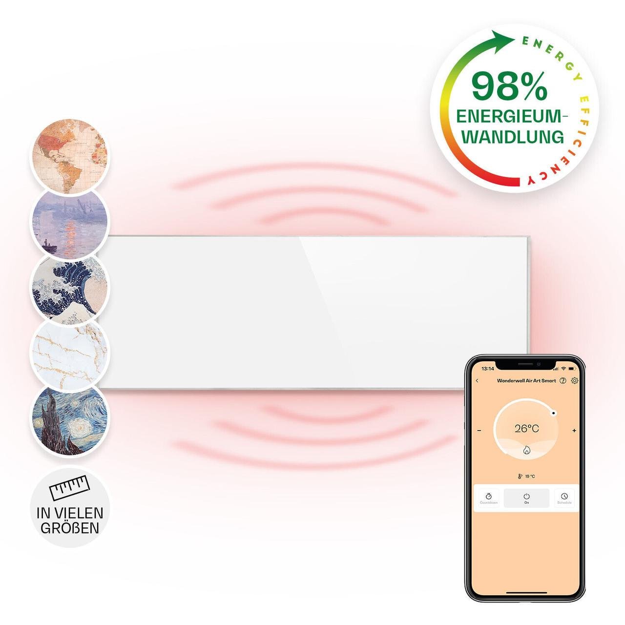 Нагрівач інфрачервоний KLARSTEIN Wonderwall 30 100х30 см (10032813) - фото 5