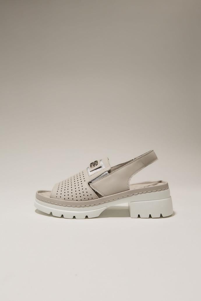 Босоножки женские ALLSY кожаные р. 41 Серый (195345)