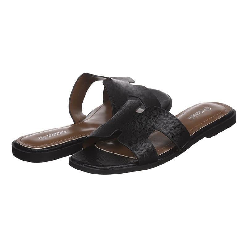 Шлепанцы женские MeiDeli W1920-1 с искусственной кожи р. 39 Черный (50022)