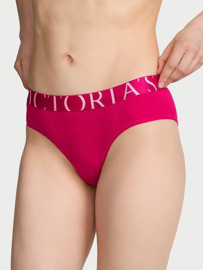 Трусики женские Victoria's Secret Exploded Logo Cotton Hiphugger L Фуксия (3128520642)