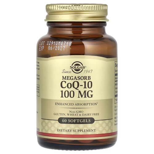 Коэнзим Q-10 Solgar Megasorb CoQ-10 100 мг 60 жидких капс. (SOL-00952)