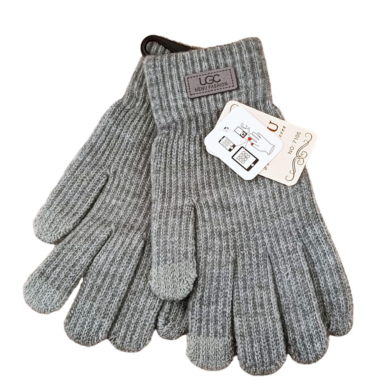 Перчатки женские сенсорные с начесом S-M Серый (47129)