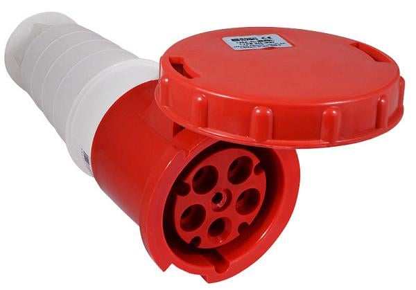 Силова розетка АСКО-УКРЕМ ГП 235 3P+N+PE 63А 400 В переносна IP67 Червоний (A0080020009)