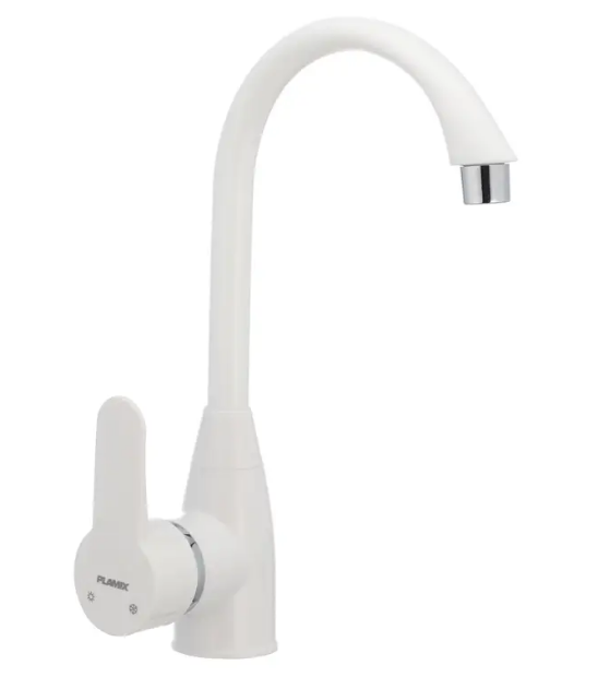 Смеситель для кухни PLAMIX Leon-011 с подводом White (PM0614)