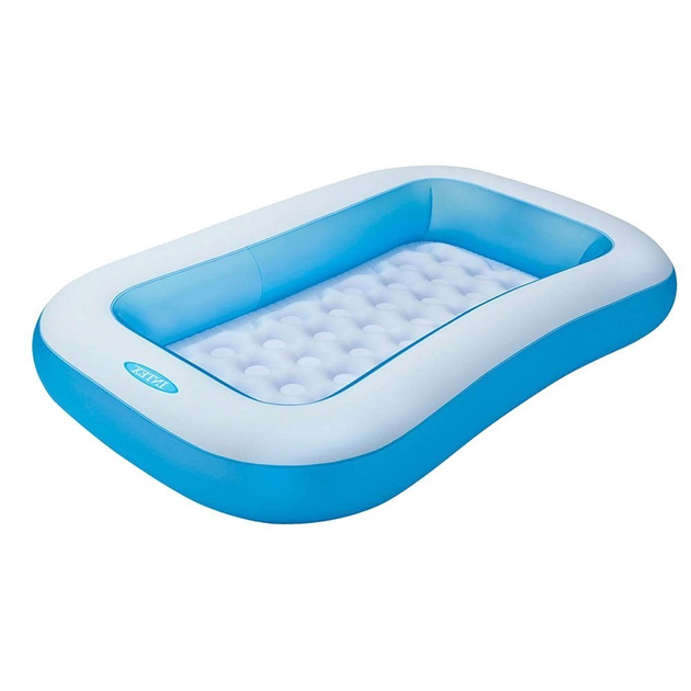 Бассейн надувной детский Intex для дачи и отдыха во дворе 90 л 166х100х25 см Blue