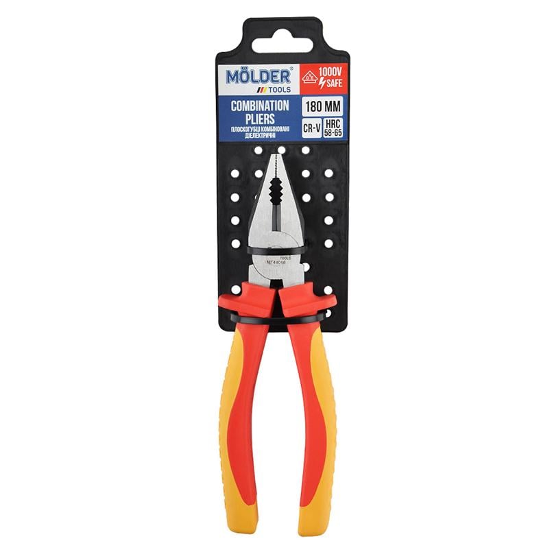 Плоскогубцы Molder комбинированные диэлектрические 60Cr-V 180мм, VDE 1000В