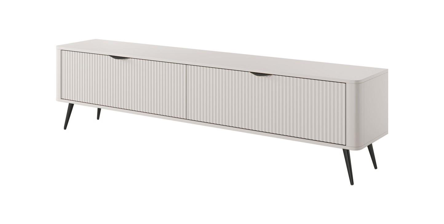 Тумба під телевізор Perfect Home Lante 2D/200 2-дверна з чорними ніжками Бежевий/ (PFH-091181)