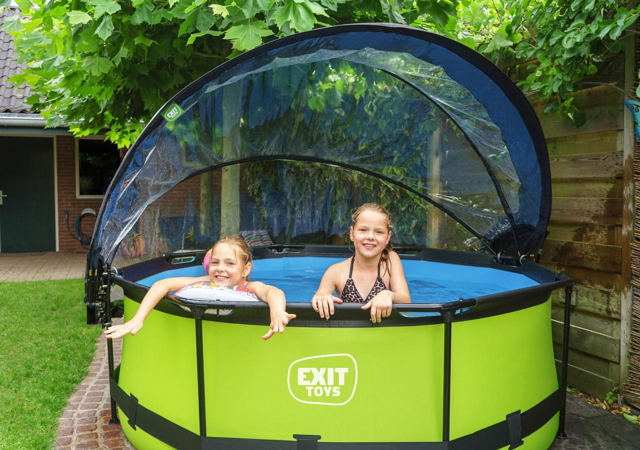 Бассейн каркасный круглый с куполом Exit Toys для детей 300х76 см Лайм (2584665126) - фото 9 Бассейн каркасный круглый с куполом Exit Toys для детей 300х76 см Лайм (2584665126) - фото 9