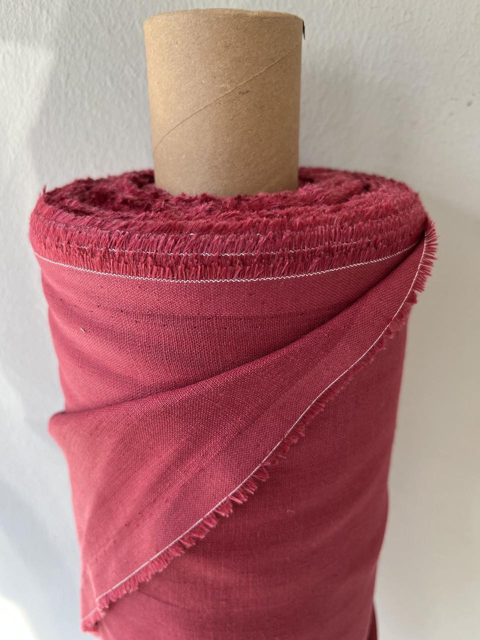 Ткань LINEN PLUS 100% лен 140 см 1368 Бордовый - фото 4