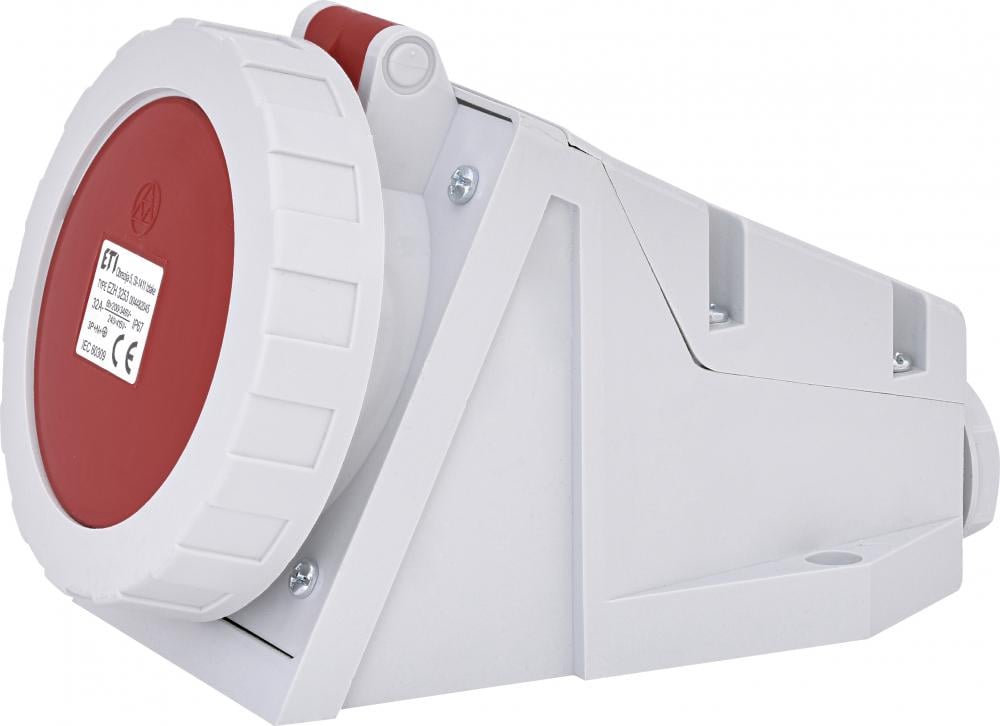 Силовая розетка ETI EZH-3253 3P+N+PE 32А 400 В встроенная IP67 Красный (4482045)