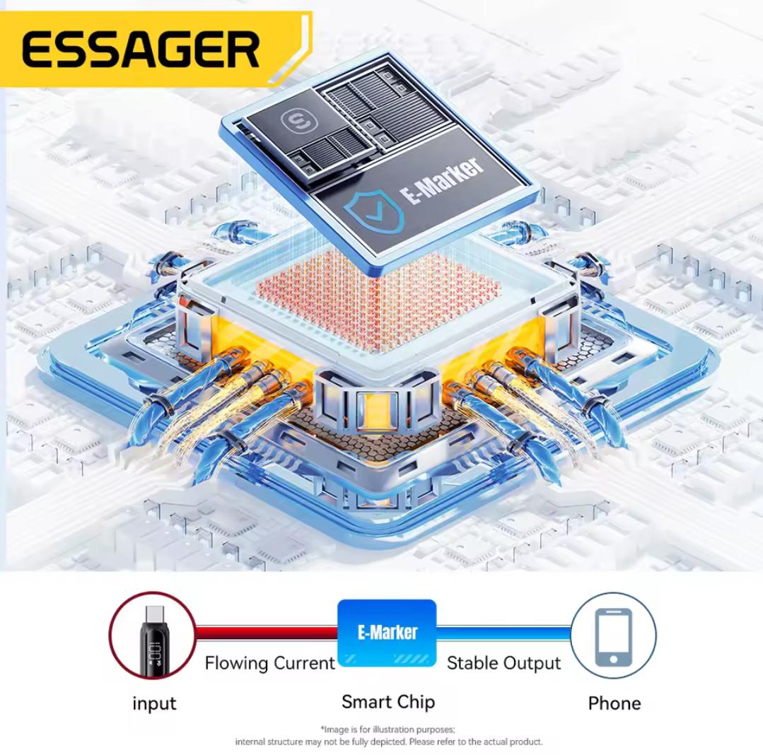 Кабель Essager Type-C PD 100w Fast Charge Black 2 м (26720013) - фото 7