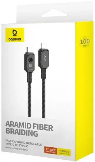 Кабель BASEUS Unbreakable Series Fast Charging Cable Type-C to Type-C P10355800111-01 100W 2 м Black - фото 5