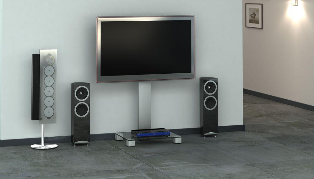 Подставка для телевизора Sonorous PL 2510-B-INX 65x50x116 см Черный/Серебристый (2511) - фото 2