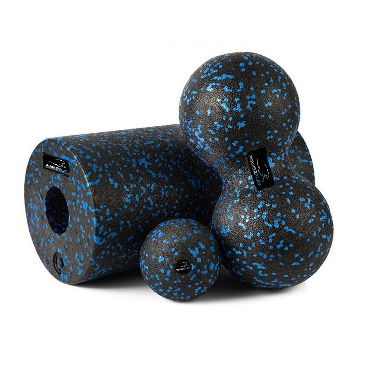 Набор для йоги PowerPlay PP_4008 EPP Foam Roller Set Черно-синий (PP_4008_Bl/Blue)