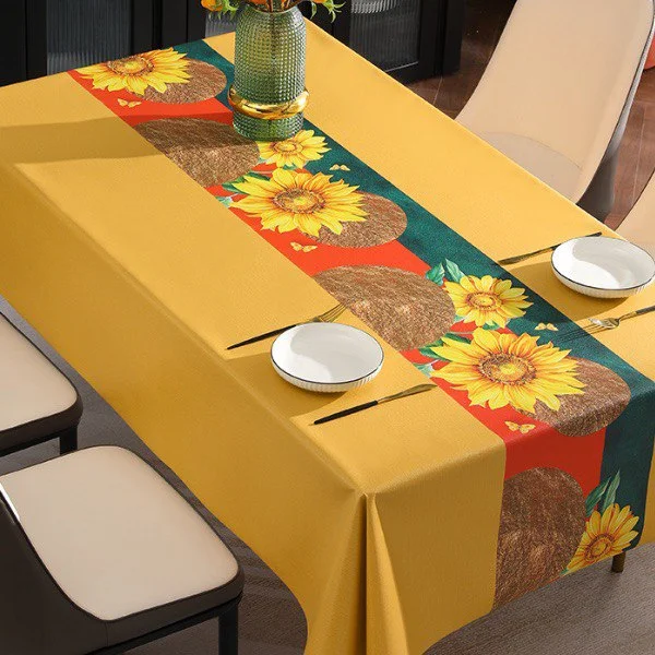Скатерть на стол водоотталкивающая с акцентными подсолнухами 140x220 см Желтый (C00368-4) Скатерть на стол водоотталкивающая с акцентными подсолнухами 140x220 см Желтый (C00368-4)