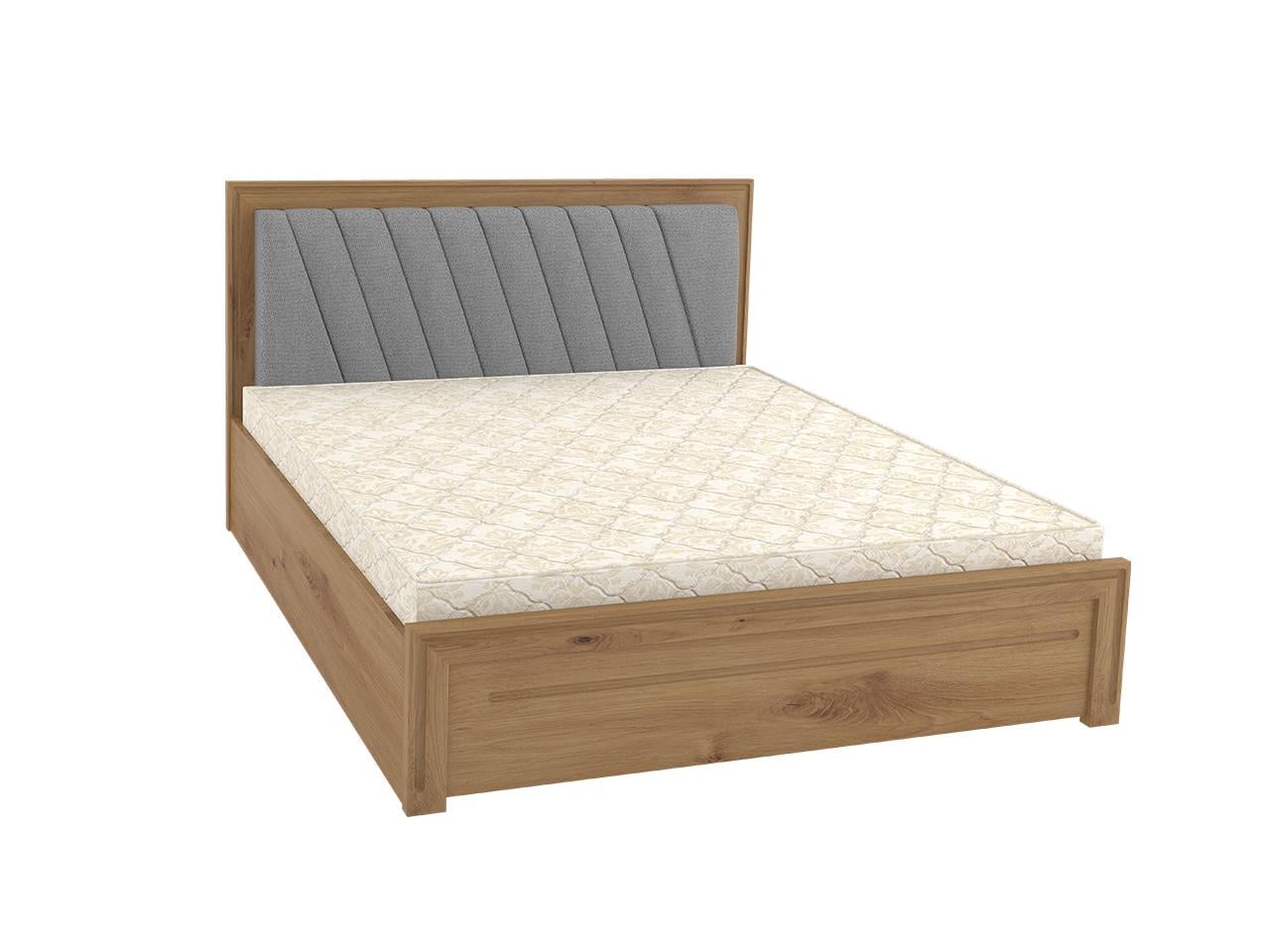 Кровать двуспальная MebiGrand Торонто Т3 с мягким изголовьем Аляска 08 180x200 см Орех светлый/Серый (51874) Кровать двуспальная MebiGrand Торонто Т3 с мягким изголовьем Аляска 08 180x200 см Орех светлый/Серый (51874)