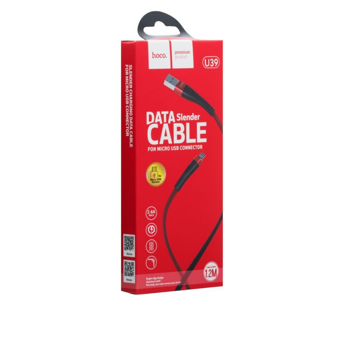 Кабель Hoco U39 Slender charging data cable for Lightning Black/Red - фото 2 Кабель Hoco U39 Slender charging data cable for Lightning Black/Red - фото 2