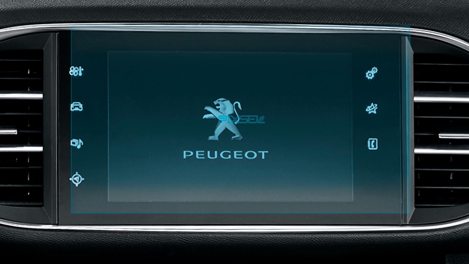 Стекло защитное Pixsel гибридный глянец на монитор Peugeot 308 9,8“ 2014-2021