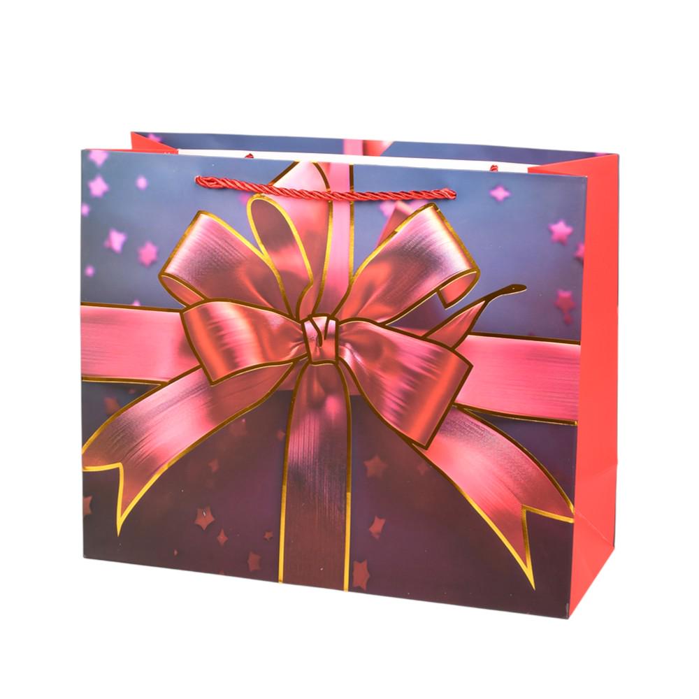 Подарочный пакет Bow R99730-S 18х23х10 см Красный с темно-синим (38546e66)