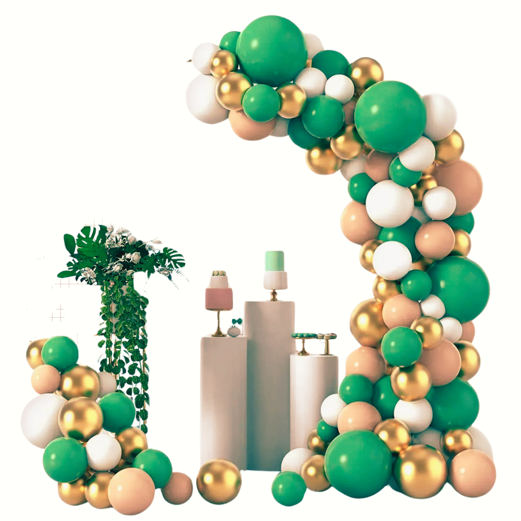 Набор латексных воздушных шаров Белый/Золотой/Бежевый