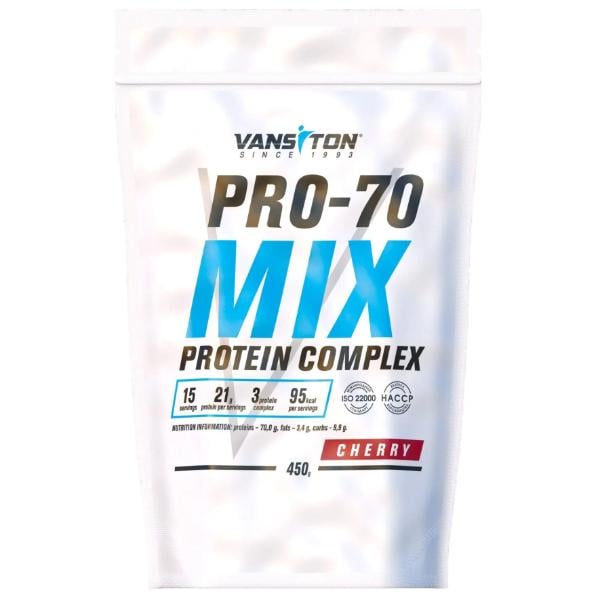 Протеїн Vansiton Pro-70 Mix Cherry 450 г/15 порцій (23469121)