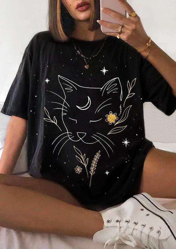 Футболка жіноча з принтом Pin-000-137 повсякденна XL Чорний (2664087683) Футболка жіноча з принтом Pin-000-137 повсякденна XL Чорний (2664087683)