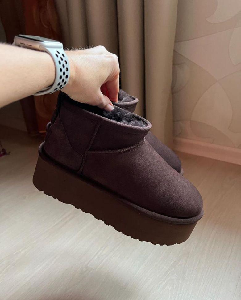 Уги жіночі UGG Ultra Mini Platform Chocolate Suede р. 38 Темно-коричневий (16932) - фото 7