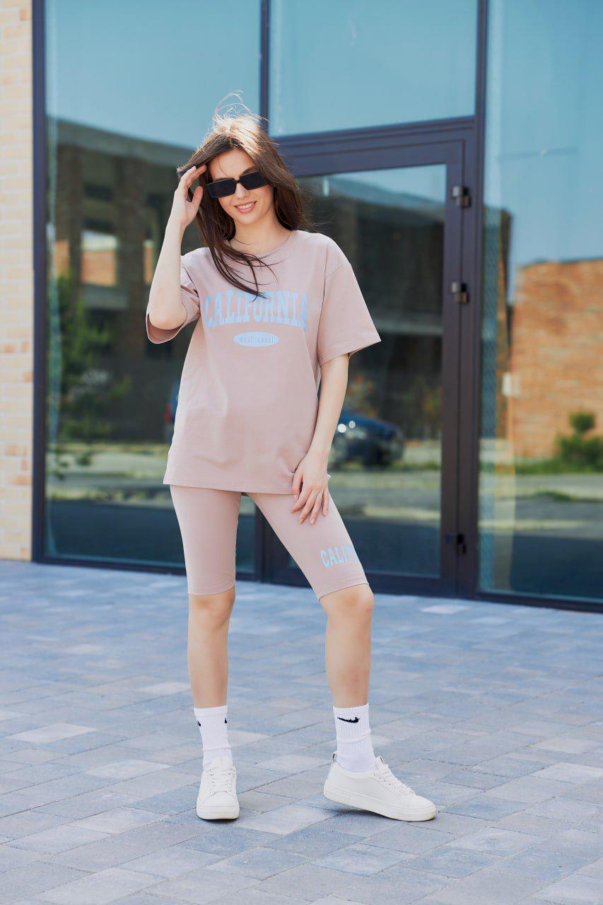 Прогулочный костюм женский летний с велосипедками М103.1 XS Кофейный (335-1-66)