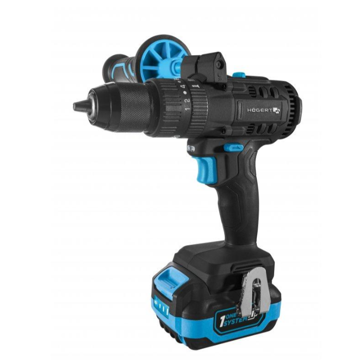 Дрель-шуруповерт аккумуляторный HOEGERT HT2E247-B14PD 80 Нм 18В 4Ah (29374810)