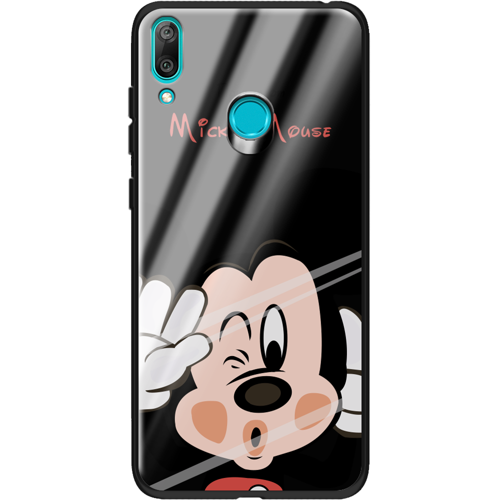 Чехол Boxface Huawei Y7 2019 Mister M Черный силикон со стеклом (36044-cc58-37730)