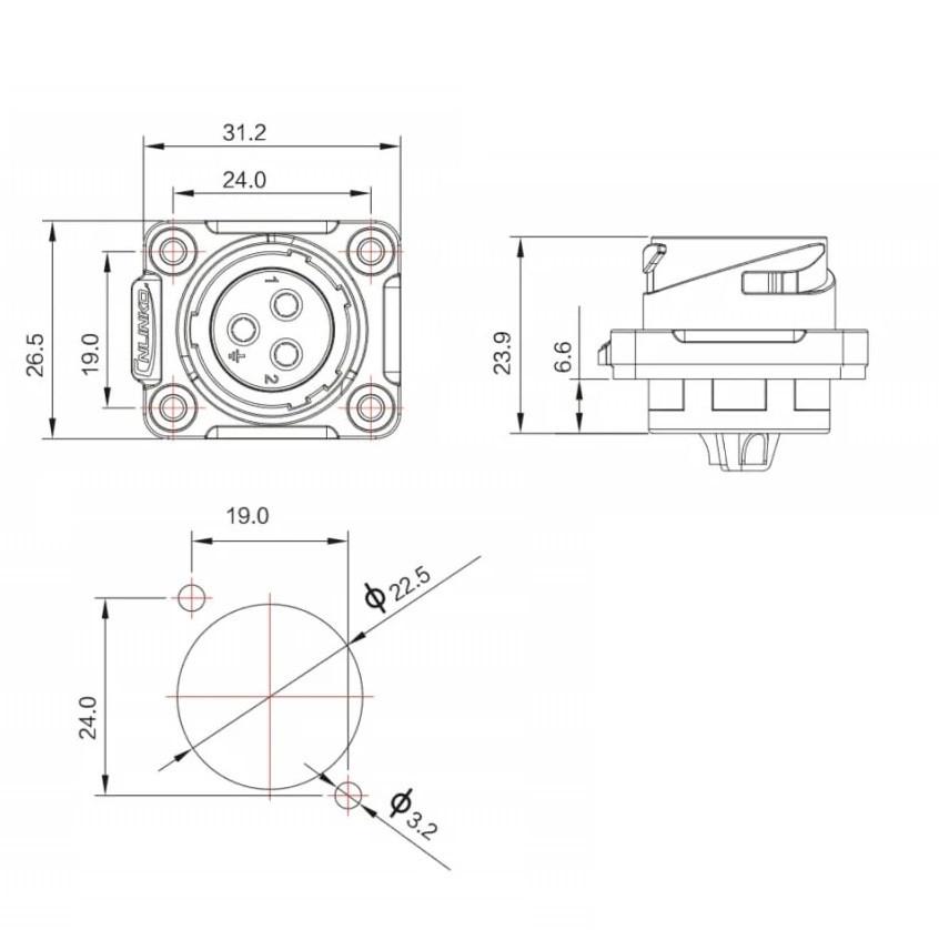 Разъем герметичный панельная розетка CNLINKO pin4 YM-20-J04SX-02-401 (2338163264) - фото 4 Разъем герметичный панельная розетка CNLINKO pin4 YM-20-J04SX-02-401 (2338163264) - фото 4