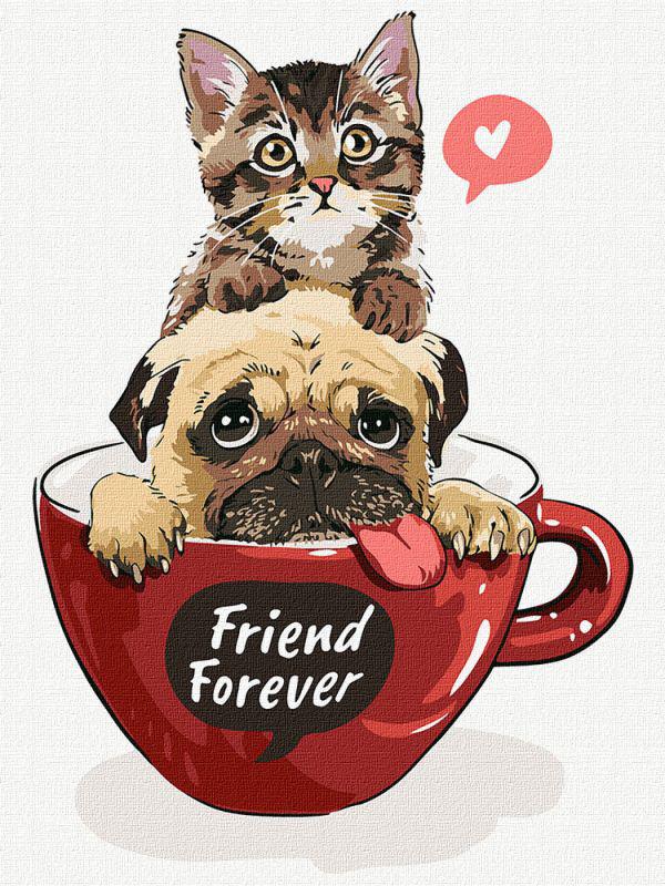 Картина по номерам Идейка Друзья навсегда 30x40 см без коробки (KHO4284)