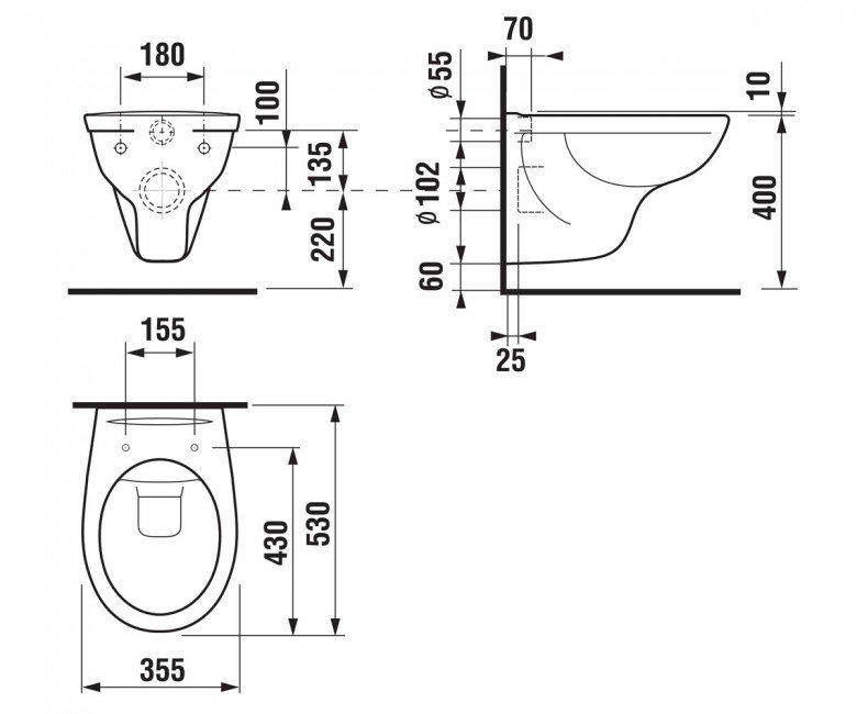 Унитаз подвесной Jika Dino Rimless с крышкой Soft-Close (H8603770000001) - фото 2