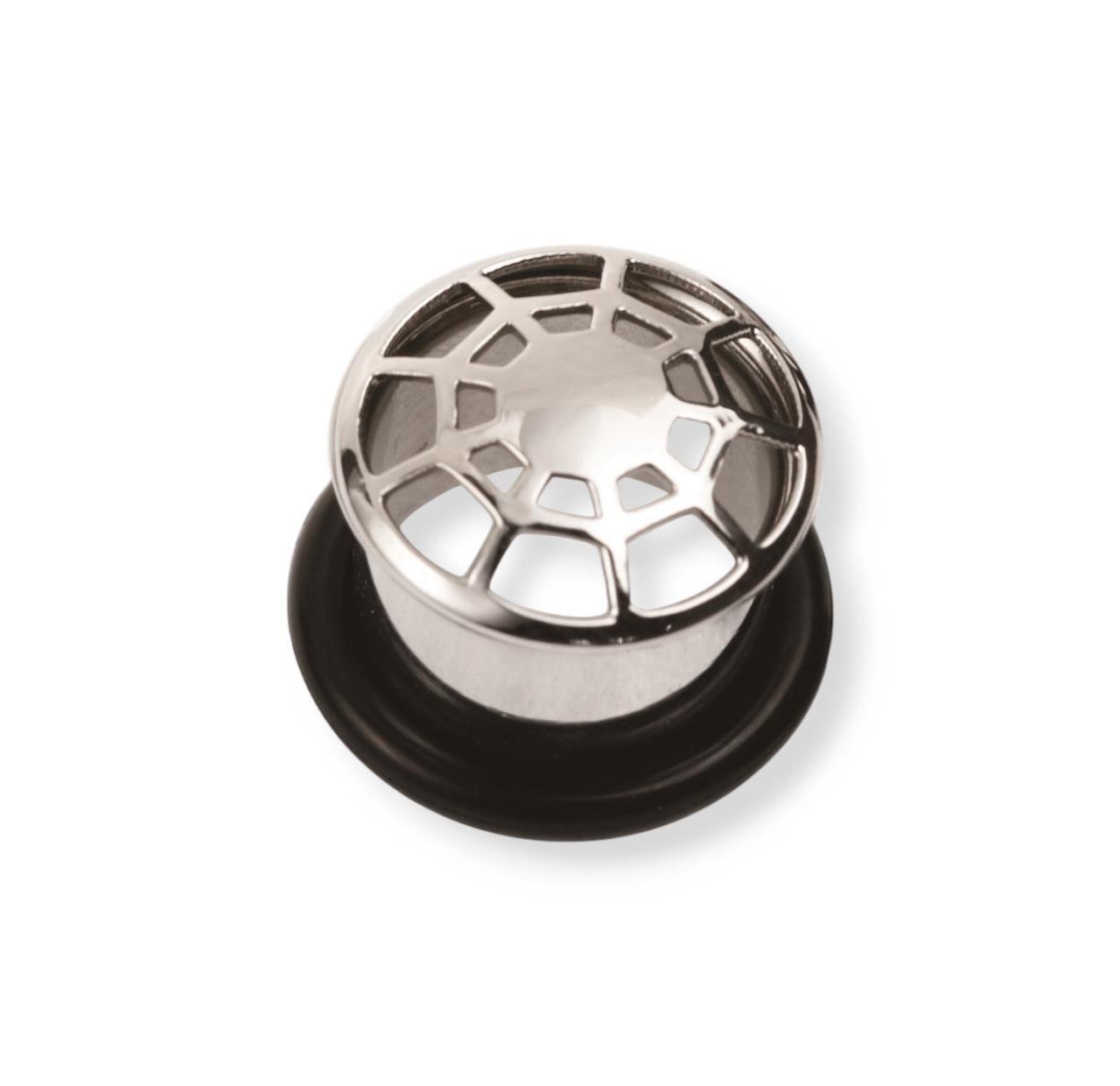 Тунель-плаг-пробка з гумкою з опуклою павутиною прорізаною 8 мм (BFTC15)