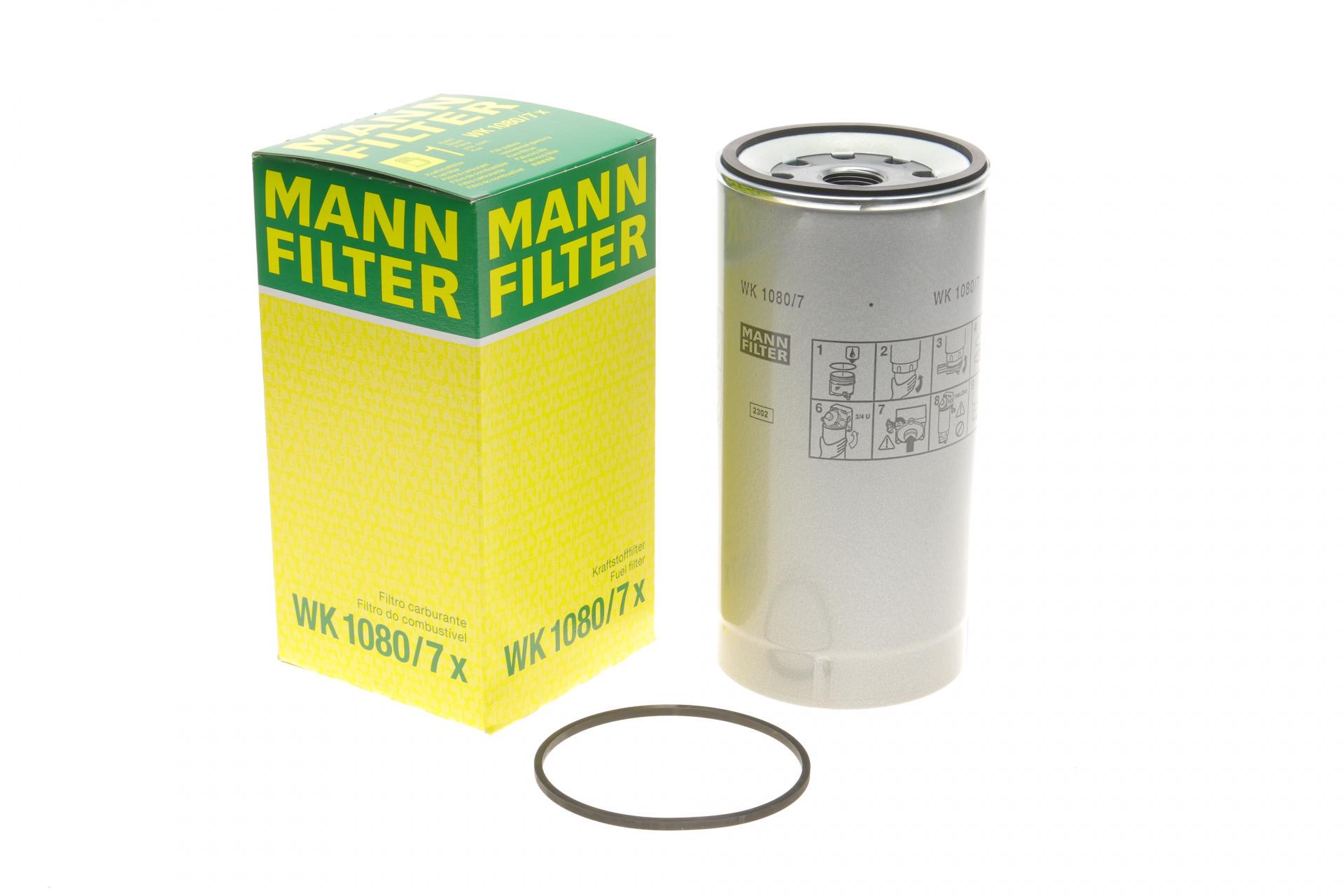 Фильтр топливный Mann-Filter для MB Atego 98-/Actros 96-/Axor 02- 7,3D-16,0D OM541/542/904/906/900/902 (WK 1080/7 X)