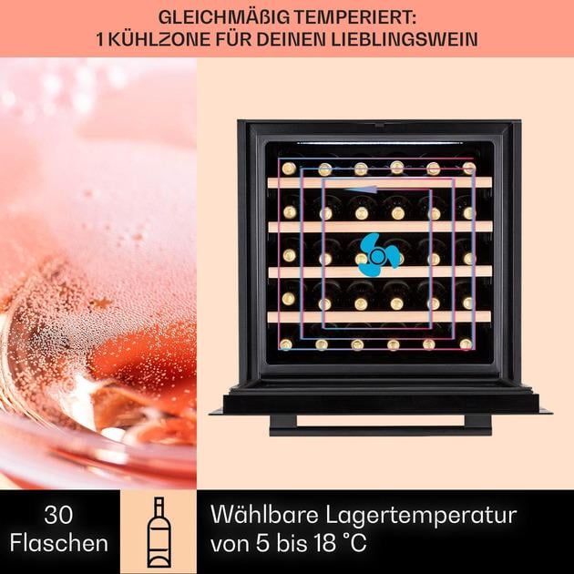 Винний холодильник вбудований KLARSTEIN Vinsider 30 Uno (10041357) - фото 6