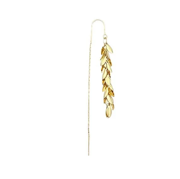 Серьги подвески Золотые колоски 9 см (Q00143) - фото 3 Серьги подвески Золотые колоски 9 см (Q00143) - фото 3