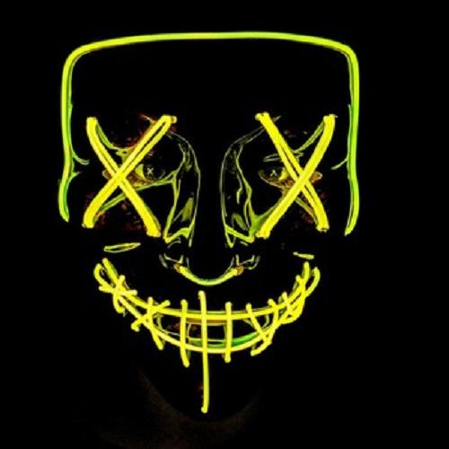 Маска неоновая LED на хеллоуин Желтый (VEN0605-80) - фото 2