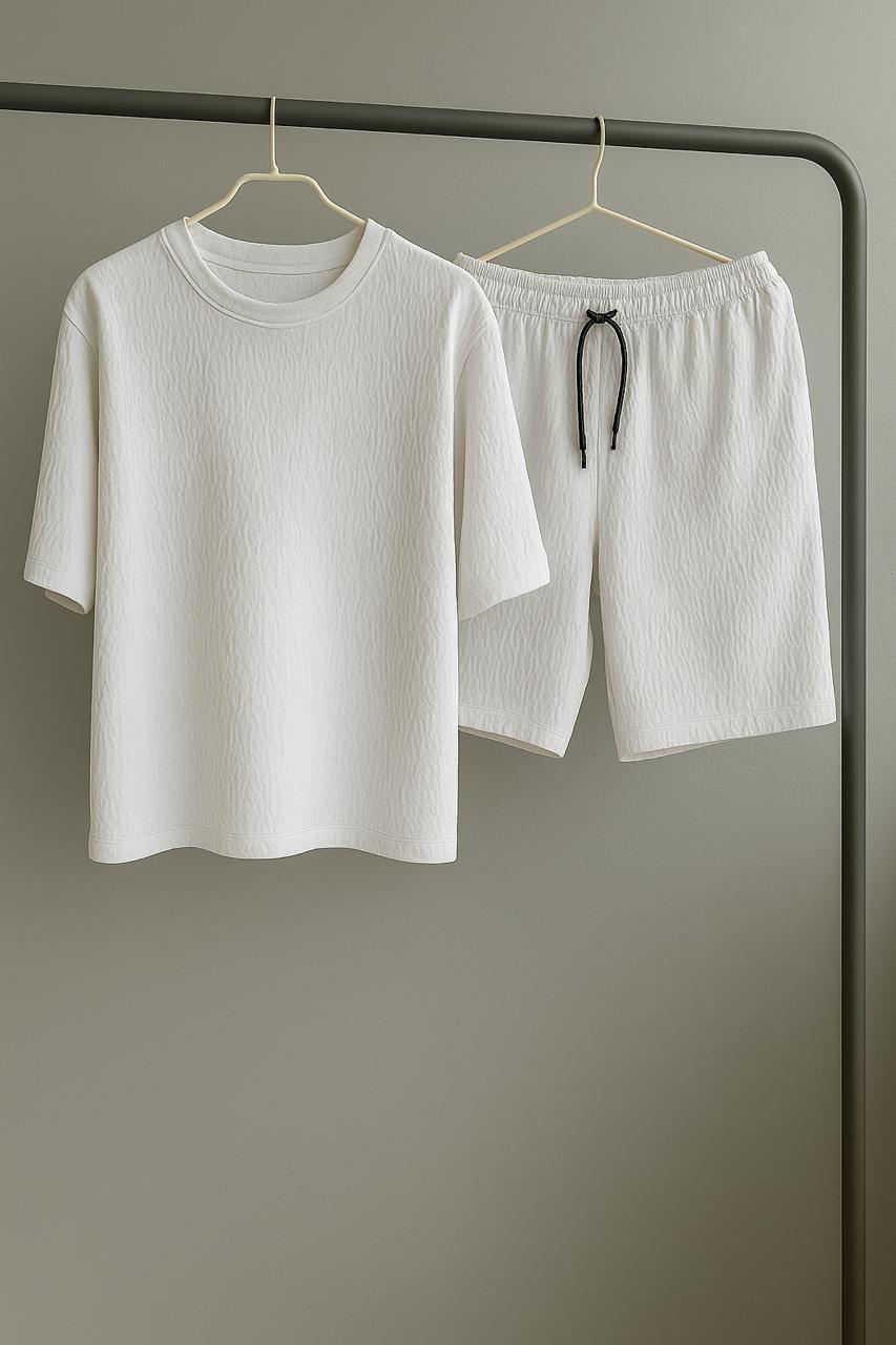 Костюм мужской летний Muslin повседневный L Белый (Q0059/3/3)