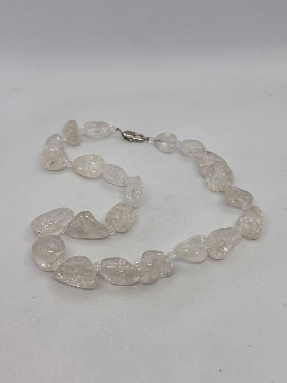 Намисто гірський кришталь 45 см Прозорий (12360)