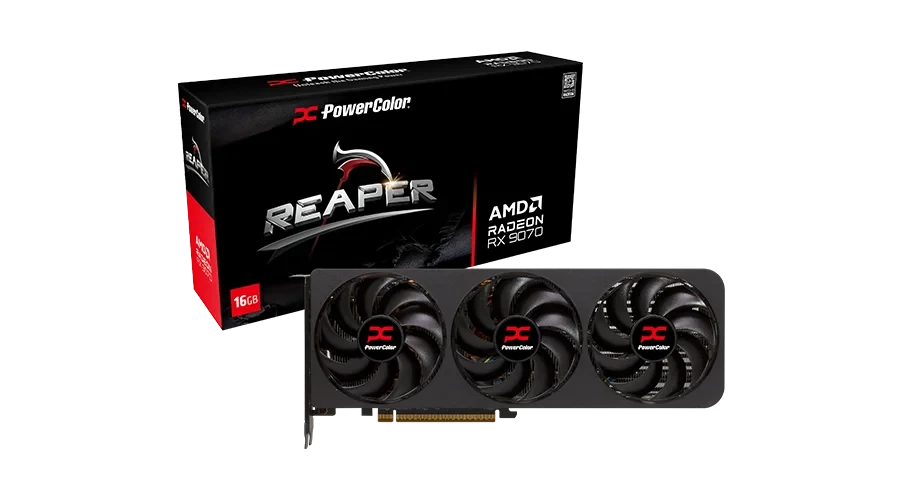 Видеокарта AMD Radeon RX 9070 16GB GDDR6 Reaper PowerColor (RX9070 16G-A) Видеокарта AMD Radeon RX 9070 16GB GDDR6 Reaper PowerColor (RX9070 16G-A)