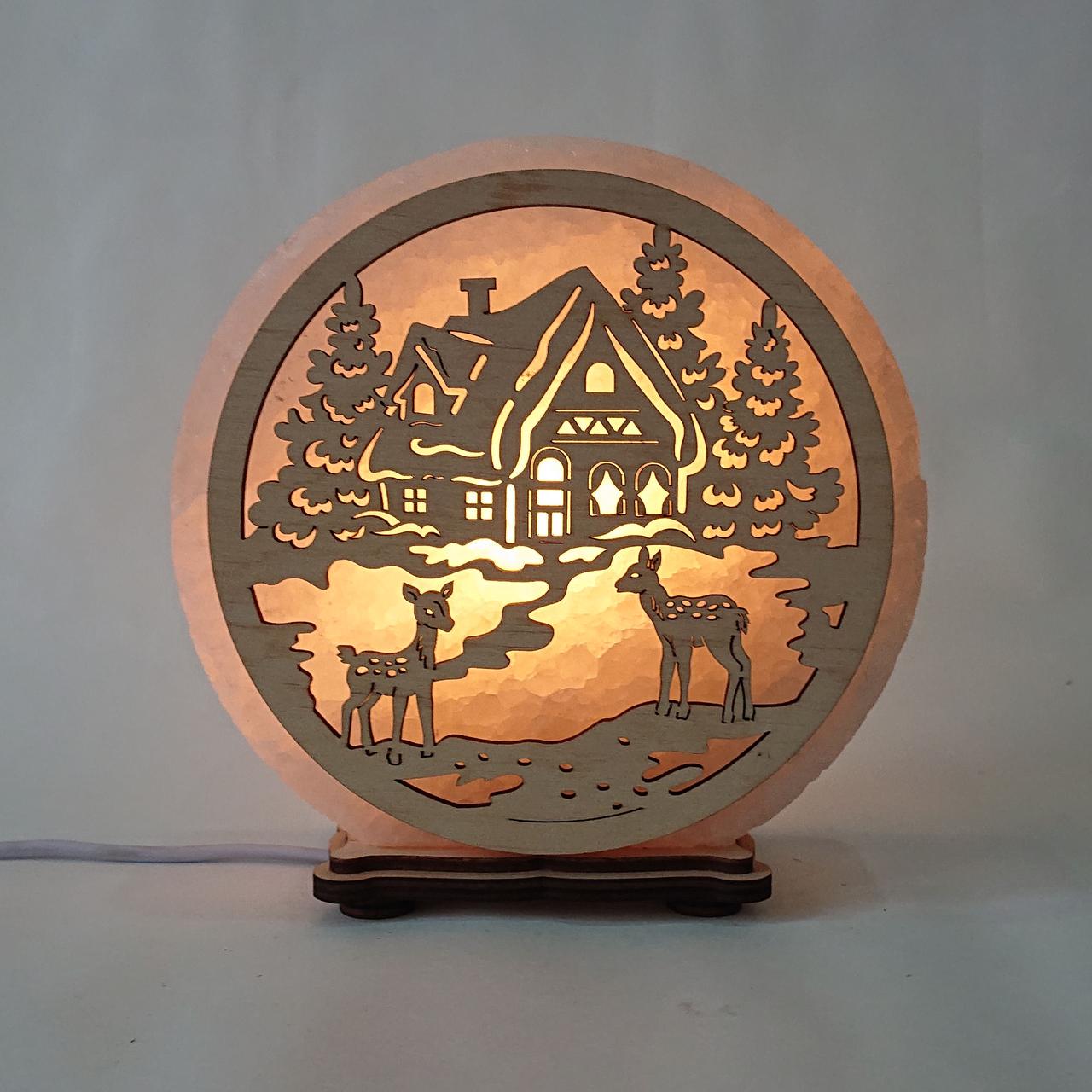 Соляной светильник Домик в лесу (KБ-00010-y)