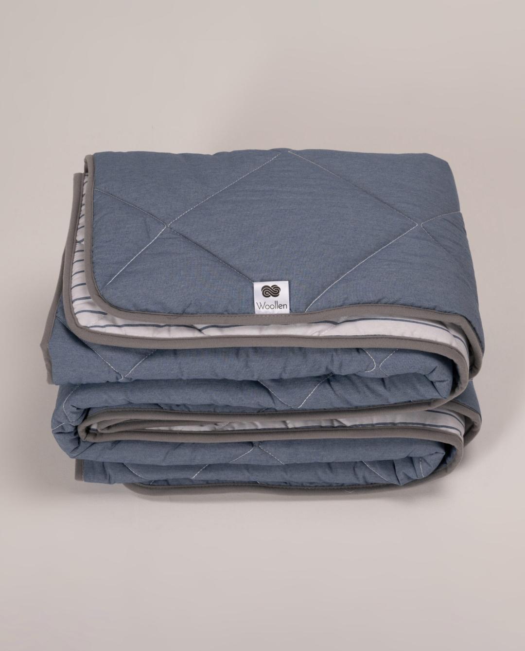 Одеяло из овечьей шерсти мериносов Goodnight MERINO в полоску всесезонное 240x200 см Синий (172483708540) Одеяло из овечьей шерсти мериносов Goodnight MERINO в полоску всесезонное 240x200 см Синий (172483708540)