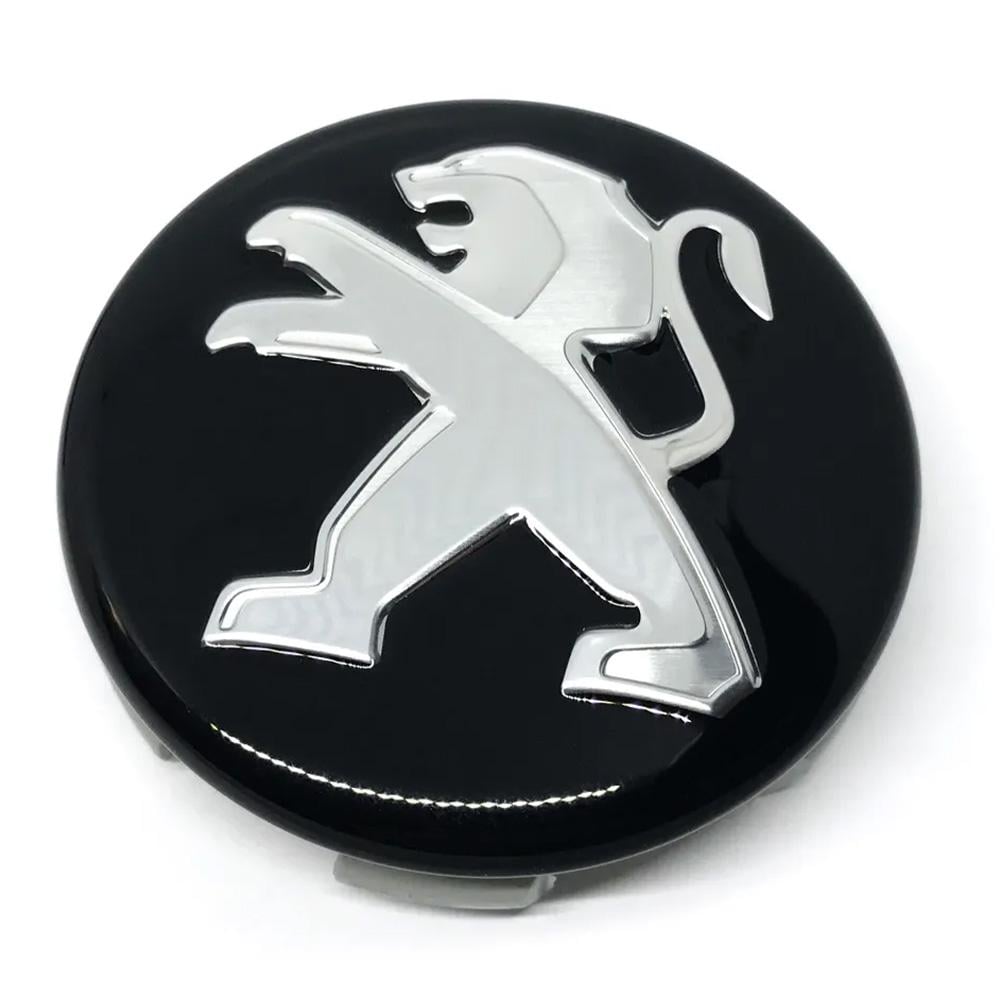 Заглушки дисков Peugeot 60 мм Черный/Хром (26551590)