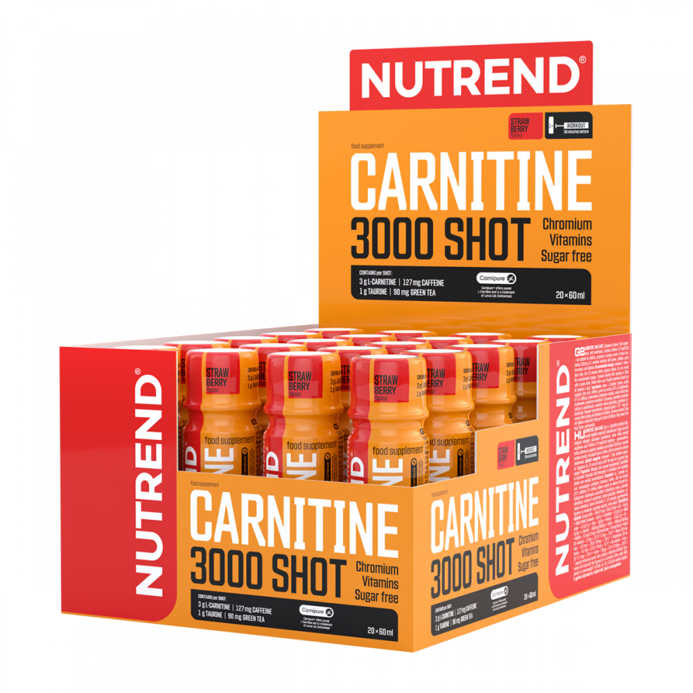 Жироспалювач NUTREND Carnitine 3000 Shot полуниця 20х60 мл