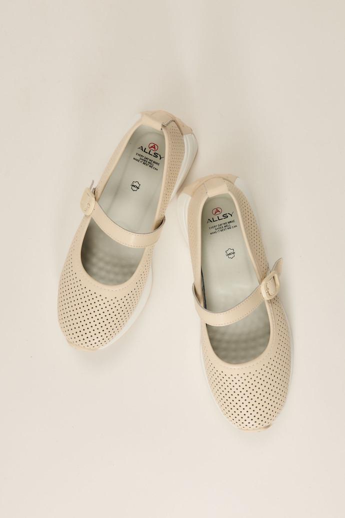 Мокасини жіночі ALLSY шкіряні р. 39 Бежевий (195201) - фото 4