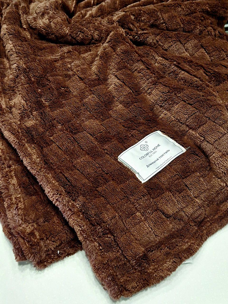 Плед полуторный флисовый Colorful Home Мозаика 150x200 см Шоколадный (1259) - фото 3 Плед полуторный флисовый Colorful Home Мозаика 150x200 см Шоколадный (1259) - фото 3