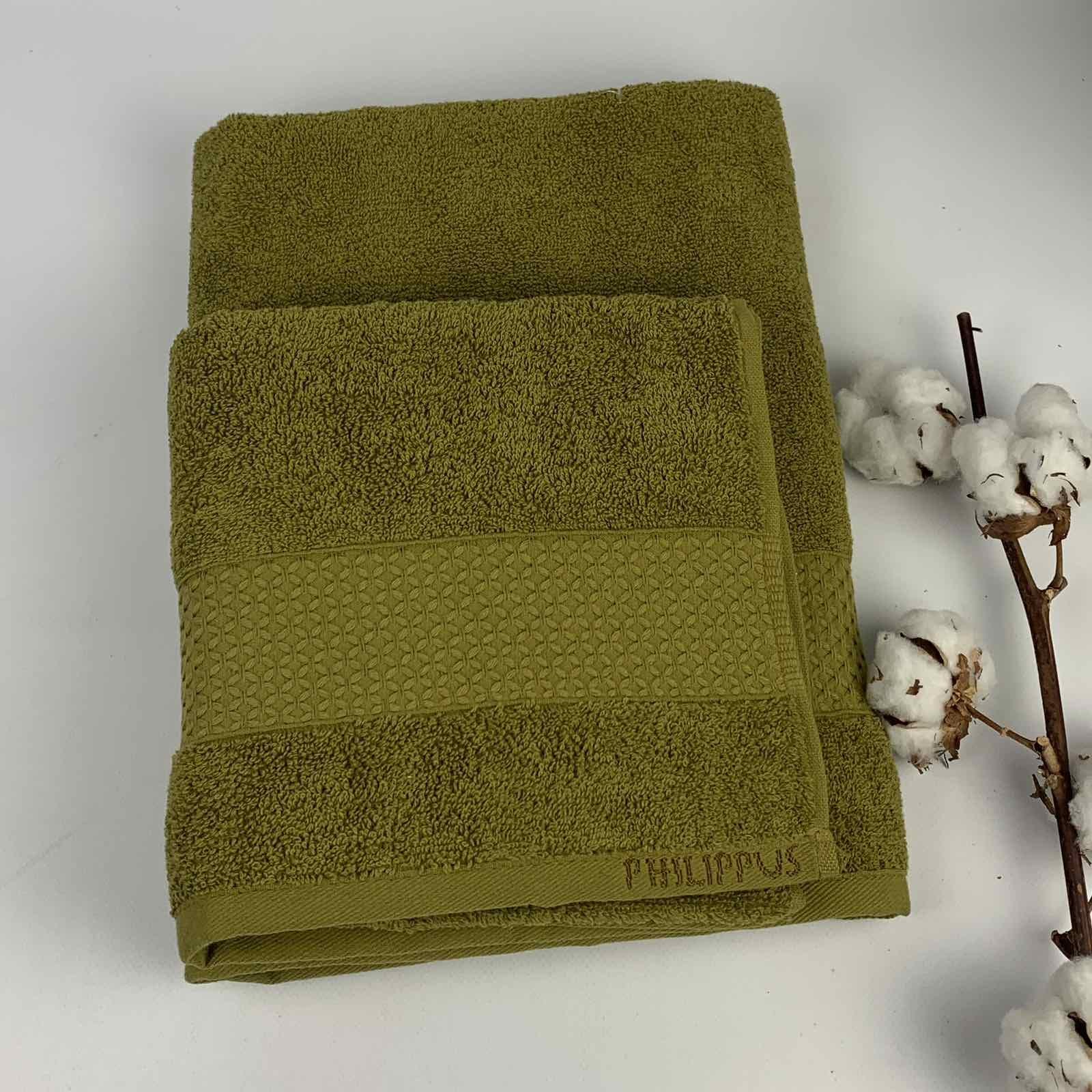Набор полотенец Philippus Collesium Cotton Pera ЕA080 2 шт. 70x140 см Хаки (CN30606) - фото 1 Набор полотенец Philippus Collesium Cotton Pera ЕA080 2 шт. 70x140 см Хаки (CN30606) - фото 1