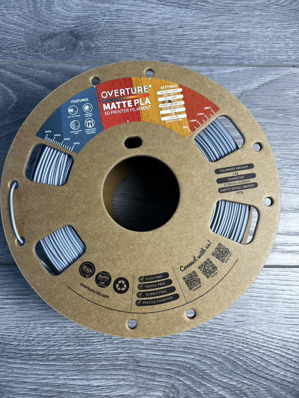 Филамент Overture PLA Matte матовый точность 0,02 мм для 3D печати 1 кг 1,75 мм Зеленый - фото 5 Филамент Overture PLA Matte матовый точность 0,02 мм для 3D печати 1 кг 1,75 мм Зеленый - фото 5